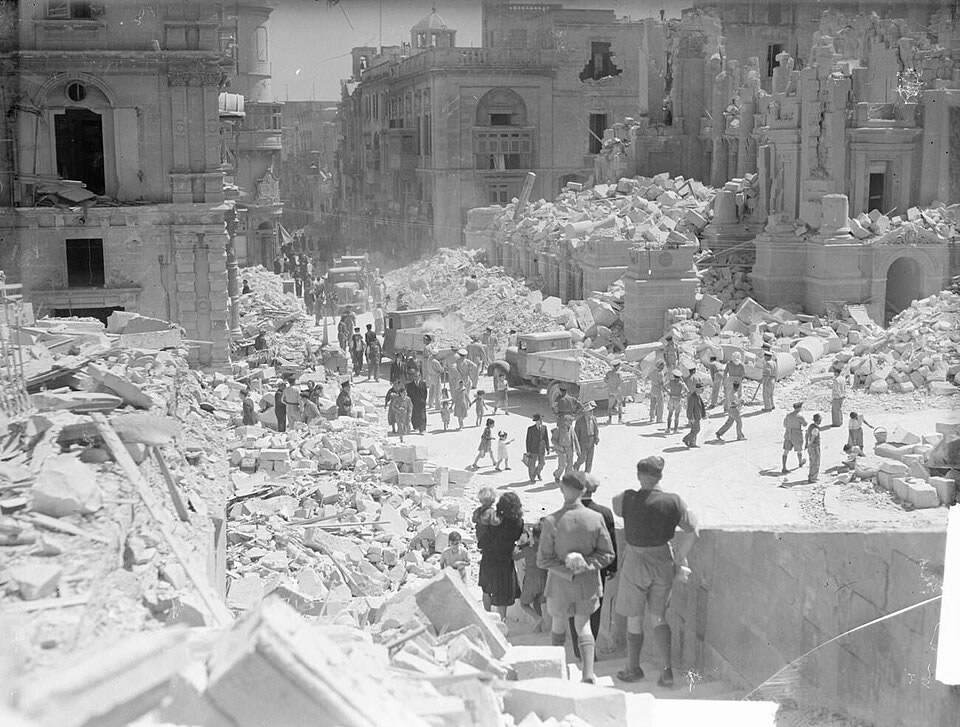 Valletta Bombed in WW2
